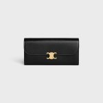 LARGE WALLET TRIOMPHE IN SHINY CALFSKIN BLACK